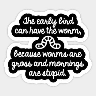 Early Bird Worm Sticker